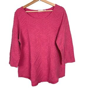 # Habitat Pink Textured 3/4 Sleeve Tee (L)